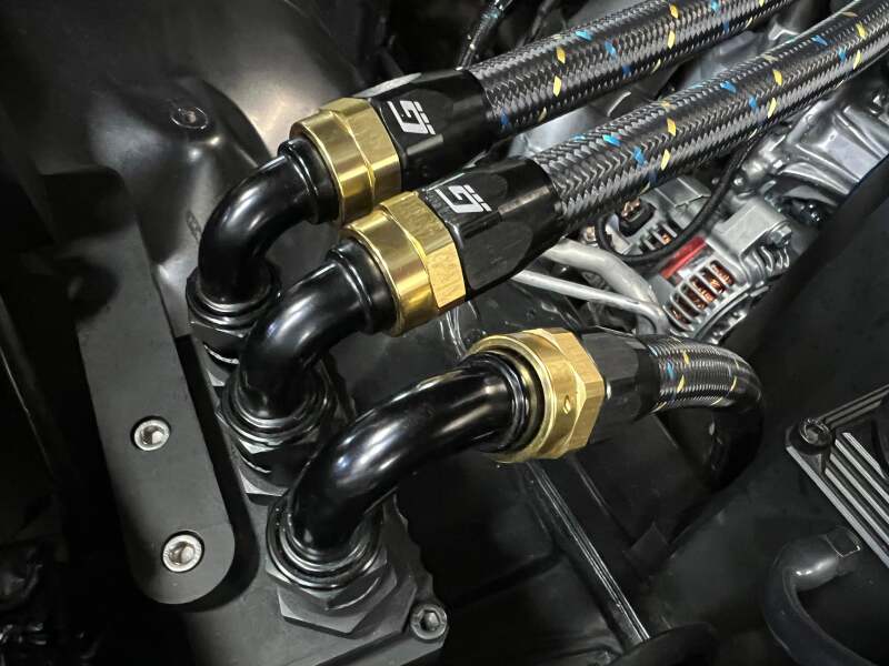 GReddy AN10 30 DEGREE HOSE END SWIVEL BLACK/GOLD ANODIZED
