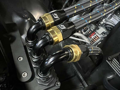GReddy AN16 45 DEGREE HOSE END SWIVEL BLACK/GOLD ANODIZED