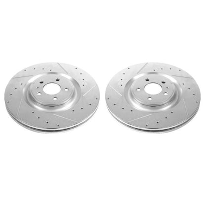 Power Stop 13-14 Ford Mustang Front Drilled & Slotted Rotor - Pair