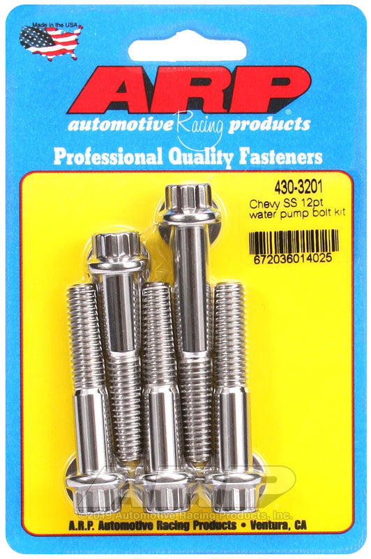 ARP SB/BB Chevy Short Water Pump SS 12pt Bolt Kit
