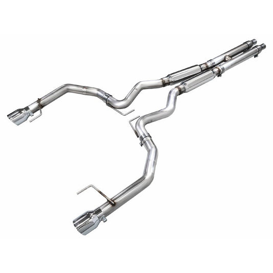 AWE 2024 Ford Mustang GT Fastback S650 RWD Track Edition Catback Exhaust w/ Dual Chrome Silver Tips