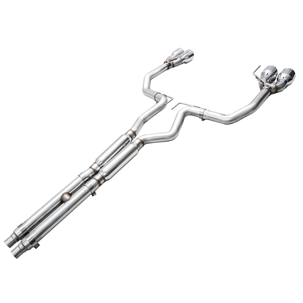 AWE 2024 Ford Mustang GT Fastback S650 RWD Track Edition Catback Exhaust w/ Quad Chrome Silver Tips