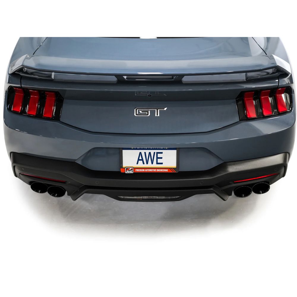 AWE 2024 Ford Mustang GT Fastback S650 RWD Track Edition Catback Exhaust w/ Quad Diamond Black Tips