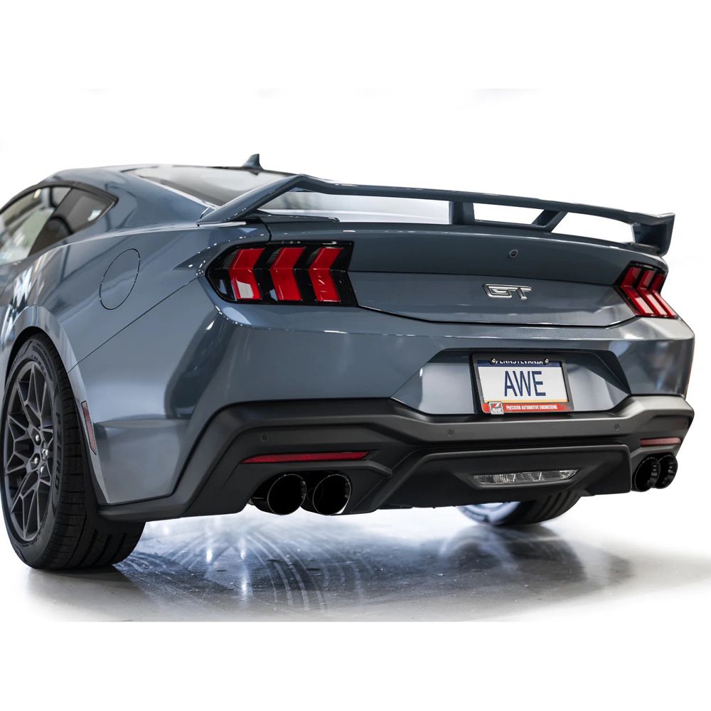 AWE 2024 Ford Mustang GT Fastback S650 RWD Track Edition Catback Exhaust w/ Quad Diamond Black Tips