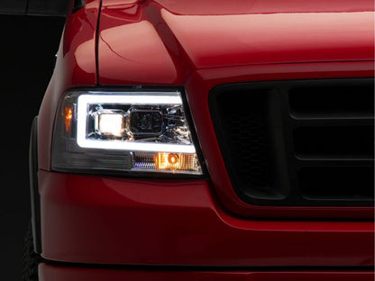 Raxiom 04-08 Ford F-150 Axial Series Projector Headlights- Chrome Housing- Clear Lens