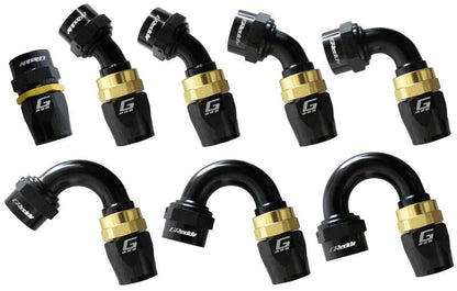 GReddy AN16 45 DEGREE HOSE END SWIVEL BLACK/GOLD ANODIZED