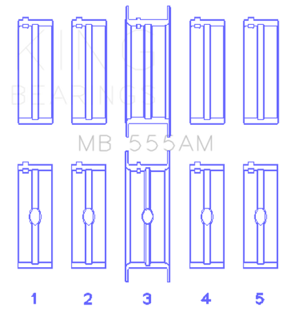 King Engine Bearings Chrysler 350/361/383/403 (Size STD) Main Bearing Set