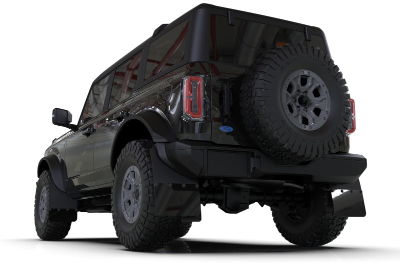 Rally Armor 21-25 Ford Bronco (Steel Bmpr + RR - NO Rptr/Sprt) Blk Mud Flap w/Red Logo