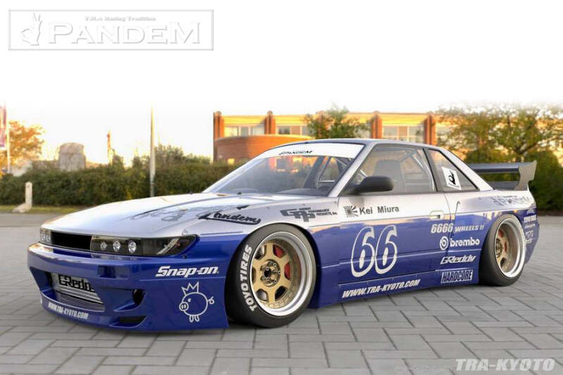 GReddy 89-94 Nissan 240SX Coupe w/ Silvia Headlights Pandem S13 Full Wide-Body Aero Kit w/o GT Wing