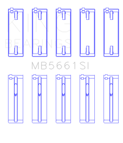 King Engine Bearings Volkswagen AMB/BYK/BBX Silicon Bi-Metal Aluminum Main Bearing Set - Size STD