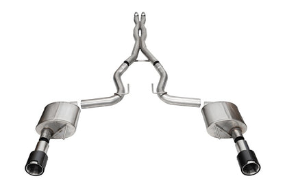 Corsa 2024 Ford Mustang GT Coupe 3in Xtreme Cat-Back Exhaust - 4.5in Carbon Fiber Tips
