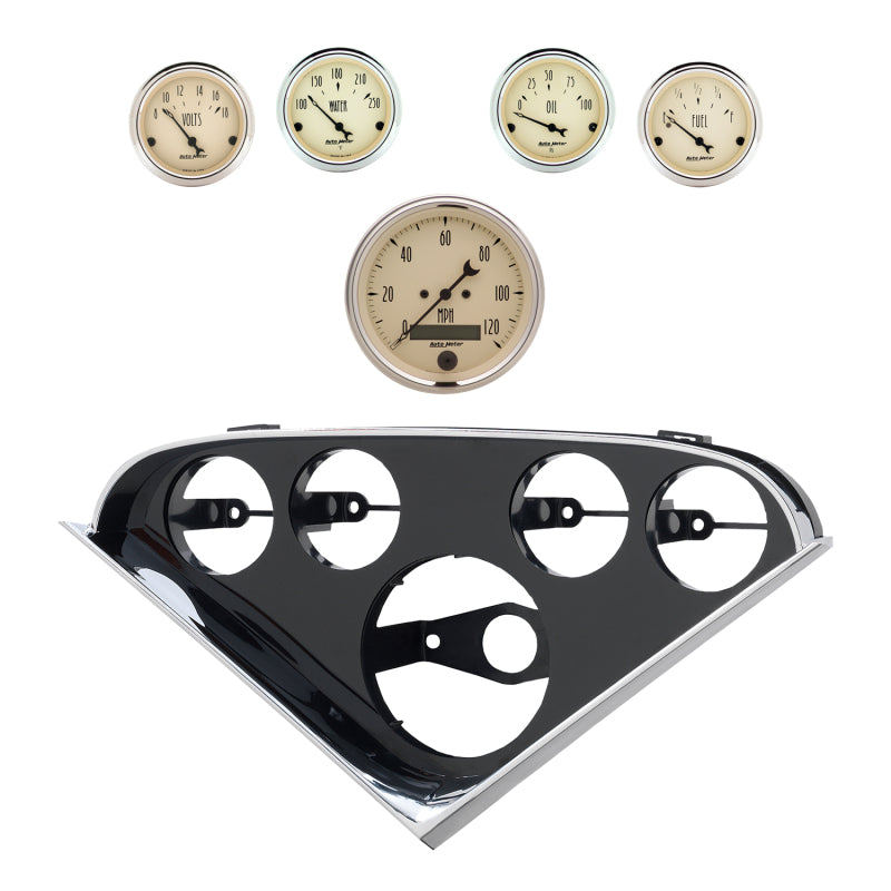 Autometer Antique Beige Direct Fit Dash Kit 55-56 Chevrolet (1 x 3-3/8in. / 4 x 2-1/16in.)