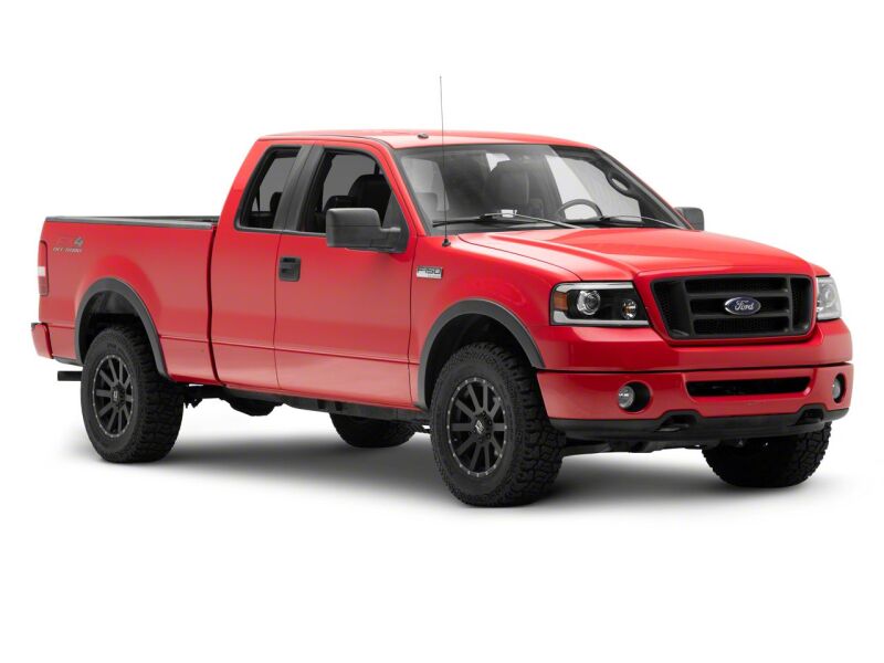 Raxiom 04-08 Ford F-150 Axial Series Projector Headlights with LED Bar- Black Housing- Clear Lens