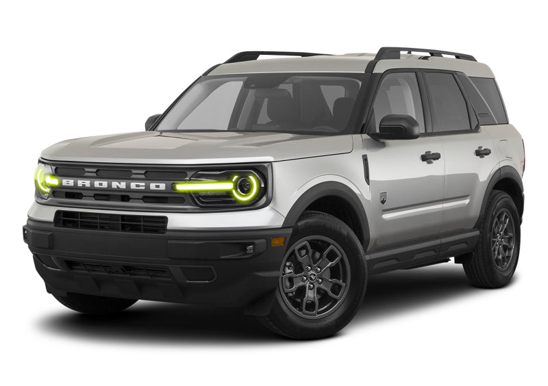 Oracle 2021 Ford Bronco Sport RGB+W Headlight DRL + Halo  - ColorSHIFT w/ RF Controller
