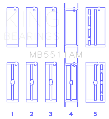 King Engine Bearings GM V8 OHV 16 Valve (Size STD) Main Bearing Set