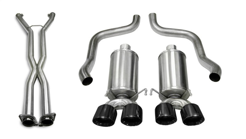 Corsa 05-08 Chevrolet Corvette (C6) 2.5in Xtreme Cat-Back Exhaust - 3.5in Black Twin Tips