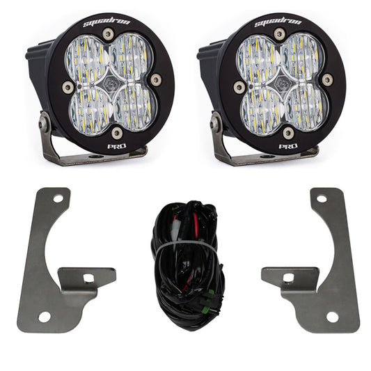 Baja Designs 07-09 Wrangler JK w/Premium Bumper Squadron R Pro Fog Pocket Kit - Clear