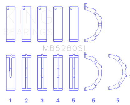 King Engine Bearings Ford 281CI/330CI 4.6L/5.4L V8 (Size +0.75) Main Bearing Set