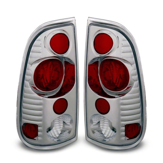 Raxiom 97-03 Ford F-150 Styleside Axial Series Version 2 Tail Lights- Chrome - Red/Clear Lens