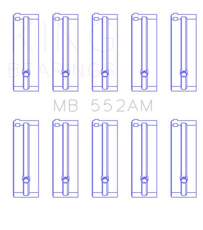 King Engine Bearings Toyota 3T/TG / 12T / 4TG (Size 0.5) Main Bearing Set