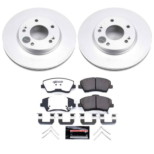 Power Stop 17-22 Hyundai Ioniq Front Z36 Coated Truck & Tow Brake Kit