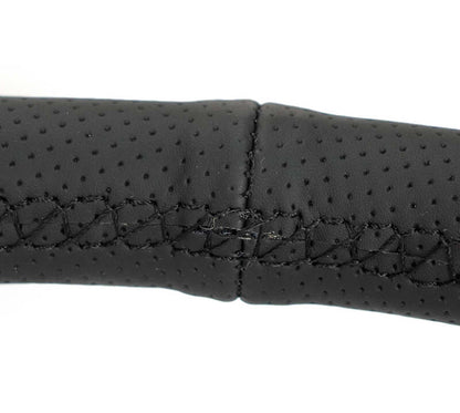 NRG Reinforced Stealth Wheel (380mm) 3 Spoke Center 1in Deep Dish - Perforated Leather Black Stitch