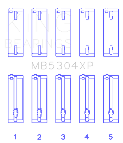 King Engine Bearings Mazda B6/B6-T/ZM/B3/B5 (Size +0.5) Main Bearing Set