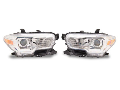 Raxiom 16-23 Toyota Tacoma Axial Series OE Replmnt Headlights- Chrome- Clear Lens