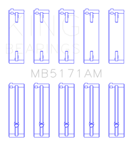 King Engine Bearings Mazda FS-DE L4/FP L4/FS L4  DOHC 16 Valve  (Size +1.0) Main Bearing Set