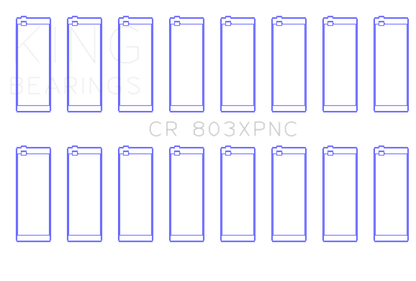 King Engine Bearings Chevrolet SBC 265CI/283CI/327CI (Size 010) Connecting Rod Bearing Set of 8