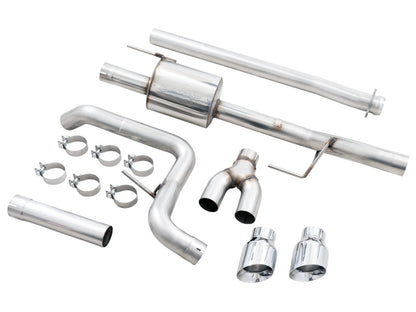 AWE Tuning 0FG 21+ Ford F150 Dual Side Exit Cat-Back Exhaust- 4.5in Chrome Silver Tips
