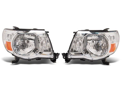 Raxiom 05-11 Toyota Tacoma Axial Series OE Replacement Headlights- Chrome Housing- Clear Lens