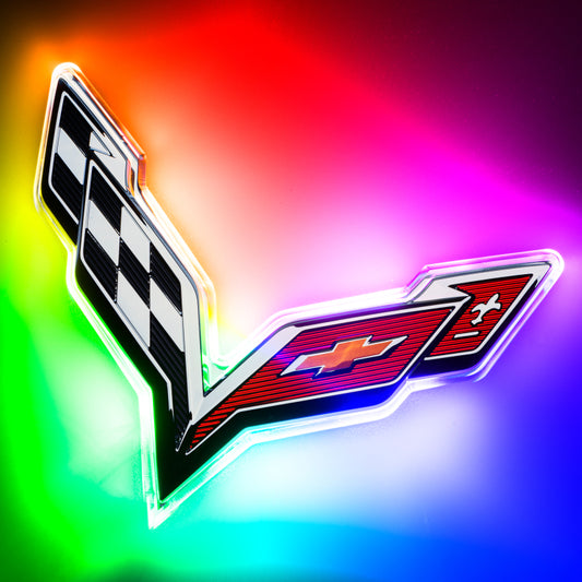Oracle Corvette C7 Rear Illuminated Emblem - ColorSHIFT