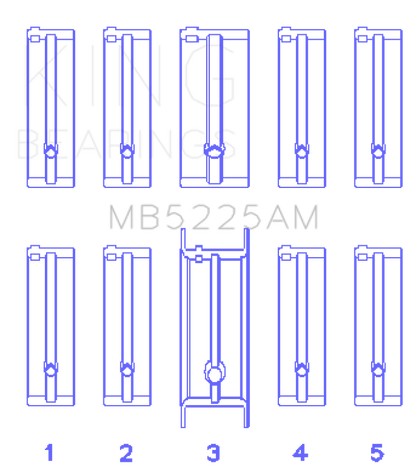 King Engine Bearings Mazda 626 F8 (Size +0.25mm) Main Bearing Set