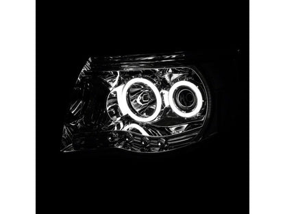 Raxiom 05-09 Toyota Tacoma Super White LED Halo Projector Headlights- Chrome Housing- Clear Lens