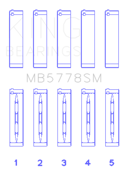 King Engine Bearings Audi/VW 1.8/2.0 TSI/TFSI (Size 0.25 Oversized) Main Bearing Set