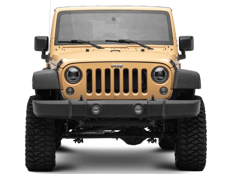 Raxiom 07-08 Jeep Wrangler JK Hi Output LED Headlights/Angel Eye DRL- Black Housing- Clear Lens