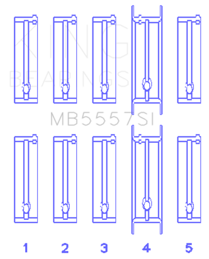 King Engine Bearings Chevrolet 121Ci/Ln2 134Ci (Size +1.0mm) Main Bearing Set