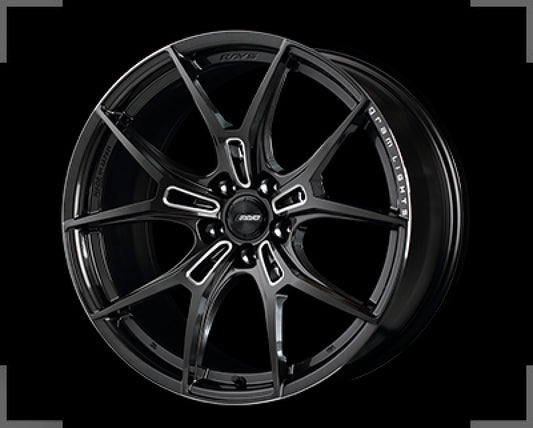 Gram Lights 57FXZ 19x8.5 +45 5x114.3 Super Dark Gunmetal and Machining Rim Edge DC Wheel