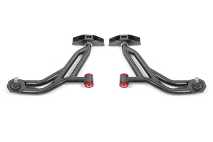 BMR 10-14 Ford Mustang Non-Adj. Lower A-Arms Delrin/Rod w/ 19mm Tall Ball Joint - Black Hammertone