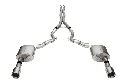 Corsa 24+ Ford Mustang GT Conv. Xtreme Cat-Back Ex. Sys. 3.0in Dual Rear Ex w/4.5in StraightCut Tips
