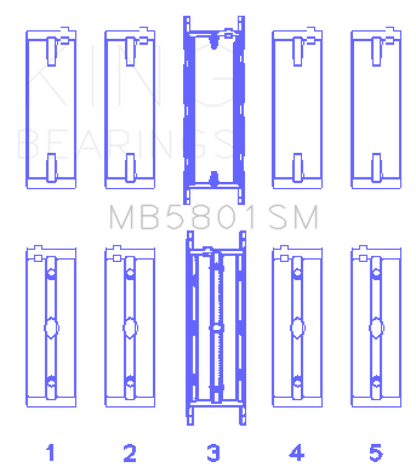 King Engine Bearings BMW N63/S63 Crankshaft Main Bearing Set - Size +0.50mm