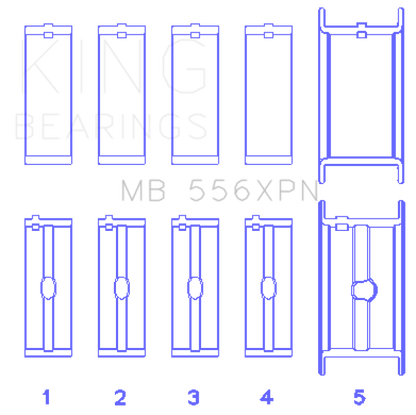 King Engine Bearings Chevrolet 369-502 Gen IV/ V/ VI - (Size .010) Main Bearing Set