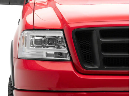 Raxiom 04-08 Ford F-150 Axial Series Projector Headlights- Chrome Housing- Clear Lens