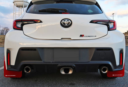 Rally Armor 23-26 Toyota GR Corolla Red UR Mud Flap w/White Logo