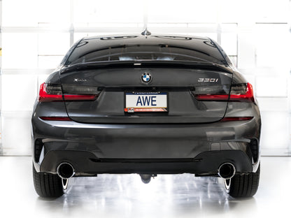 AWE Tuning 19-23 BMW 330i / 21-23 BMW 430i Base G2X Track Edition Axle-Back Exhaust - Chrome Silver