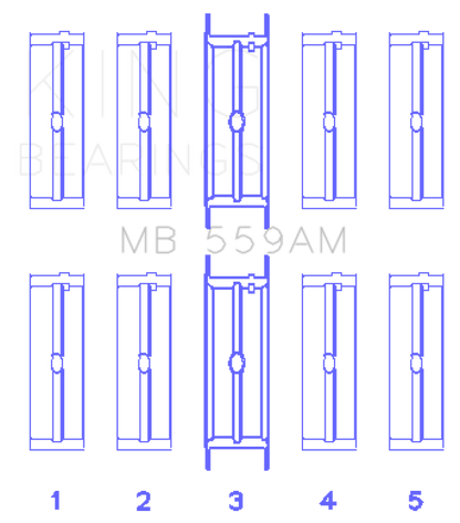 King Engine Bearings Ford 330/352/360/390/410/428 Engine (Size 050) Main Bearing Set
