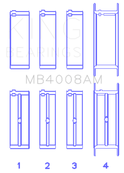 King Engine Bearings Nissan VG20E/VG20DET V6 (Size 0.25) Main Bearing Set