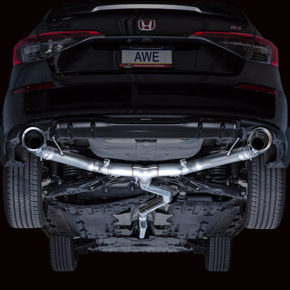 AWE Tuning 22+ Honda Civic Si/Acura Integra Track Edition Cat-Back Exhaust - Dual Chrome Silver Tips