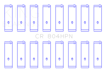 King Engine Bearings Ford 260ci / 289ci / 302 5.0L Windsor Connecting Rod Bearing (Set of 8)